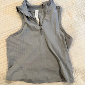 Lululemon Athletica Gray Zip-Up Tank Top